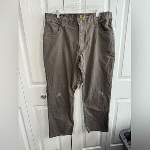 Carhartt Relaxed Fit Distressed Brown Carpenter Jeans Men's 38 X 30 Grunge Stain